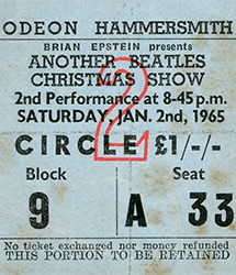 Beatles concert ticket